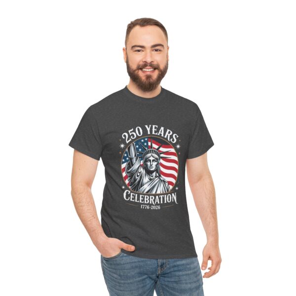 Celebrate 250 Years Unisex Heavy Cotton Tee, Fourth of July Shirt, Patriotic Apparel, Americana Tee, Independence Day Gift - Image 39