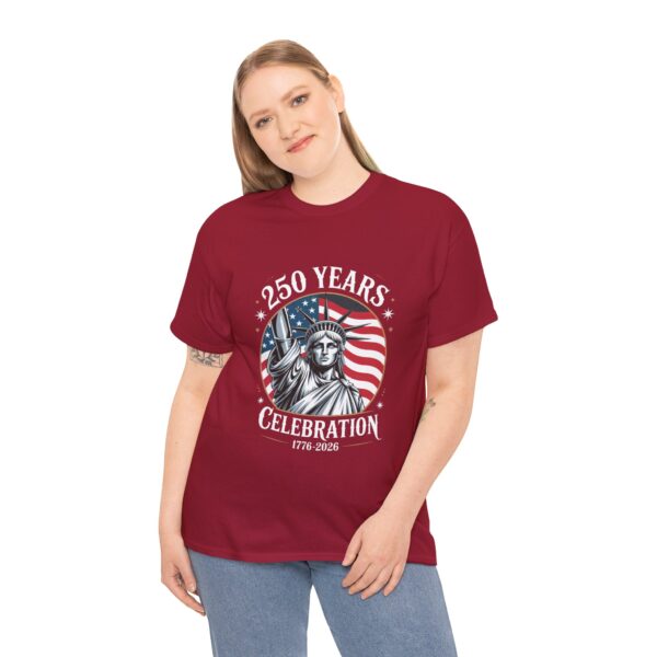 Celebrate 250 Years Unisex Heavy Cotton Tee, Fourth of July Shirt, Patriotic Apparel, Americana Tee, Independence Day Gift - Image 62