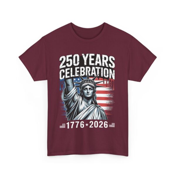 250 Years Celebration Tee – Unisex Heavy Cotton Tee for Independence Day, American History, Patriotism, Gifts, Commemorative Events - Image 9