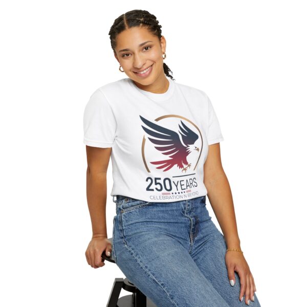 250 Years Celebration Unisex Garment-Dyed T-shirt, Eagle Tee, Commemorative Shirt, Vintage Style Apparel, Heritage Fashion - Image 4