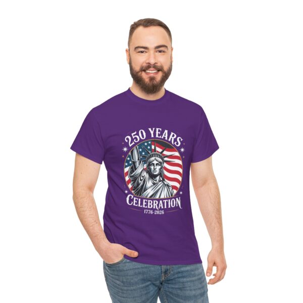 Celebrate 250 Years Unisex Heavy Cotton Tee, Fourth of July Shirt, Patriotic Apparel, Americana Tee, Independence Day Gift - Image 57