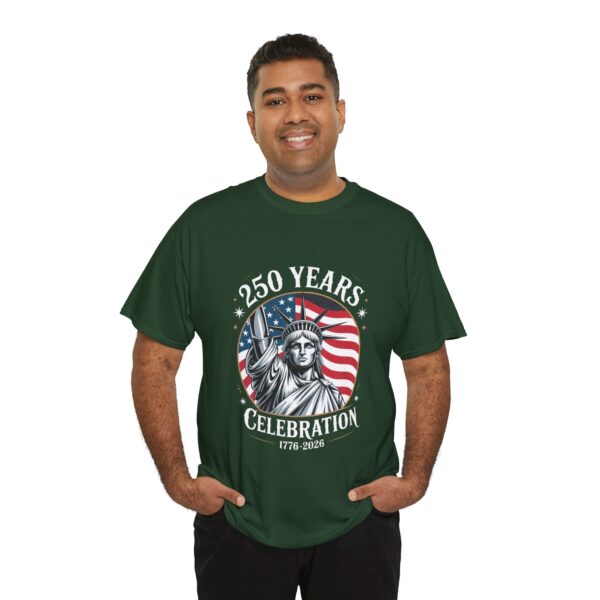 Celebrate 250 Years Unisex Heavy Cotton Tee, Fourth of July Shirt, Patriotic Apparel, Americana Tee, Independence Day Gift - Image 29