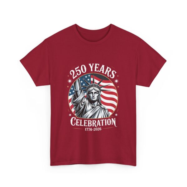Celebrate 250 Years Unisex Heavy Cotton Tee, Fourth of July Shirt, Patriotic Apparel, Americana Tee, Independence Day Gift - Image 66