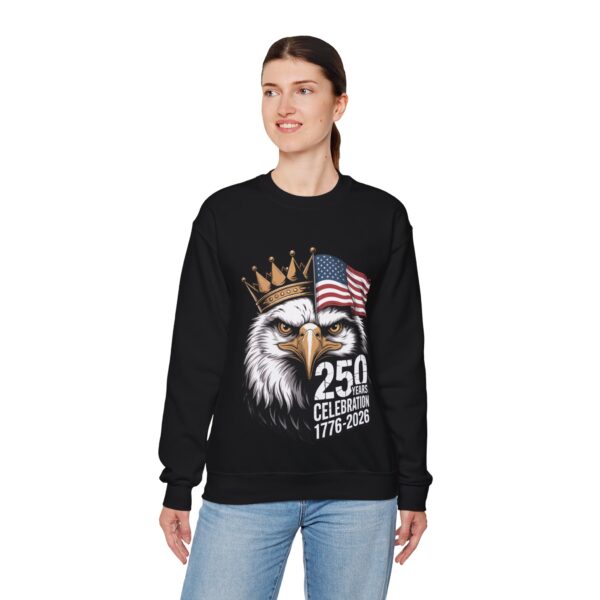 Patriotic Eagle Sweatshirt, Unisex Crewneck Sweatshirt for 250th Anniversary, July 4th Celebration, Gift for Freedom Lovers, USA Apparel - Image 6