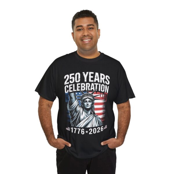 250 Years Celebration Tee – Unisex Heavy Cotton Tee for Independence Day, American History, Patriotism, Gifts, Commemorative Events - Image 6