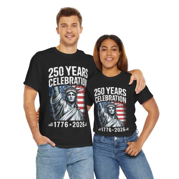 250 Years Celebration Tee – Unisex Heavy Cotton Tee for Independence Day, American History, Patriotism, Gifts, Commemorative Events - Image 8