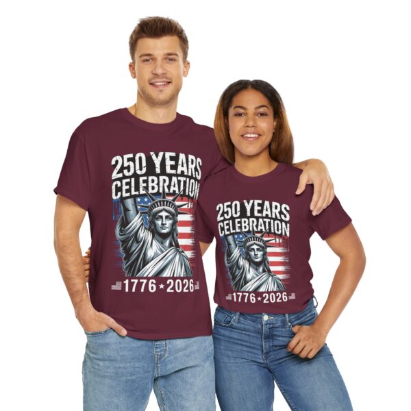 250 Years Celebration Tee – Unisex Heavy Cotton Tee for Independence Day, American History, Patriotism, Gifts, Commemorative Events - Image 16