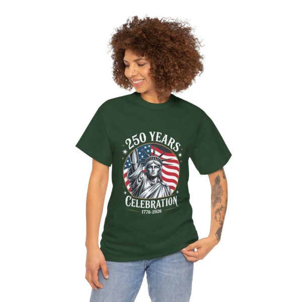 Celebrate 250 Years Unisex Heavy Cotton Tee, Fourth of July Shirt, Patriotic Apparel, Americana Tee, Independence Day Gift - Image 25