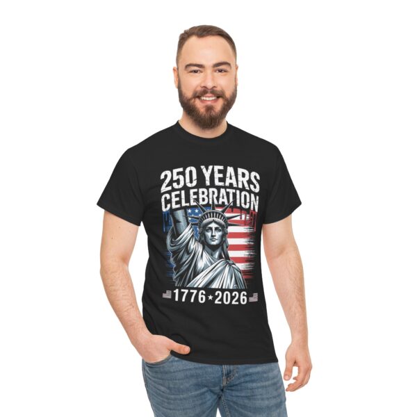 250 Years Celebration Tee – Unisex Heavy Cotton Tee for Independence Day, American History, Patriotism, Gifts, Commemorative Events - Image 4