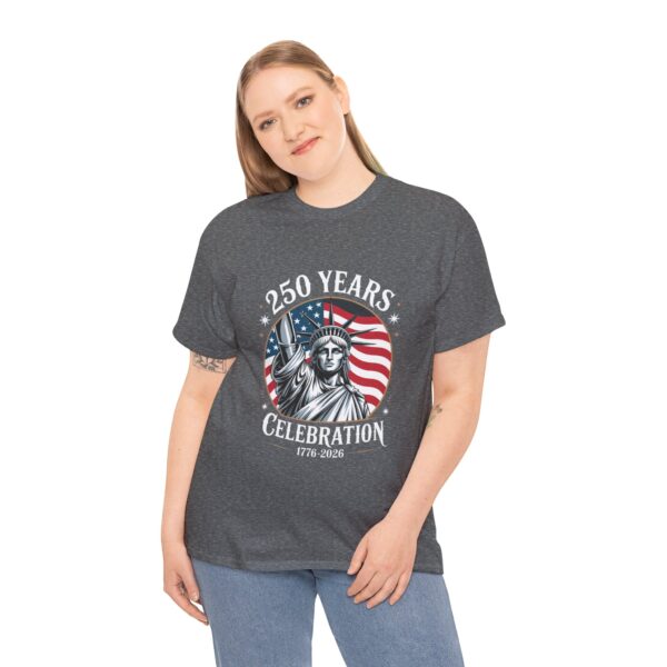 Celebrate 250 Years Unisex Heavy Cotton Tee, Fourth of July Shirt, Patriotic Apparel, Americana Tee, Independence Day Gift - Image 32