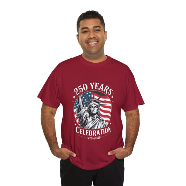 Celebrate 250 Years Unisex Heavy Cotton Tee, Fourth of July Shirt, Patriotic Apparel, Americana Tee, Independence Day Gift - Image 65