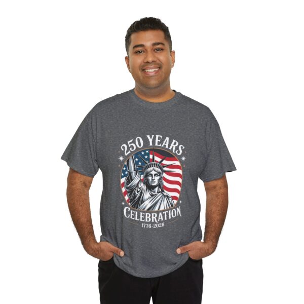 Celebrate 250 Years Unisex Heavy Cotton Tee, Fourth of July Shirt, Patriotic Apparel, Americana Tee, Independence Day Gift - Image 35