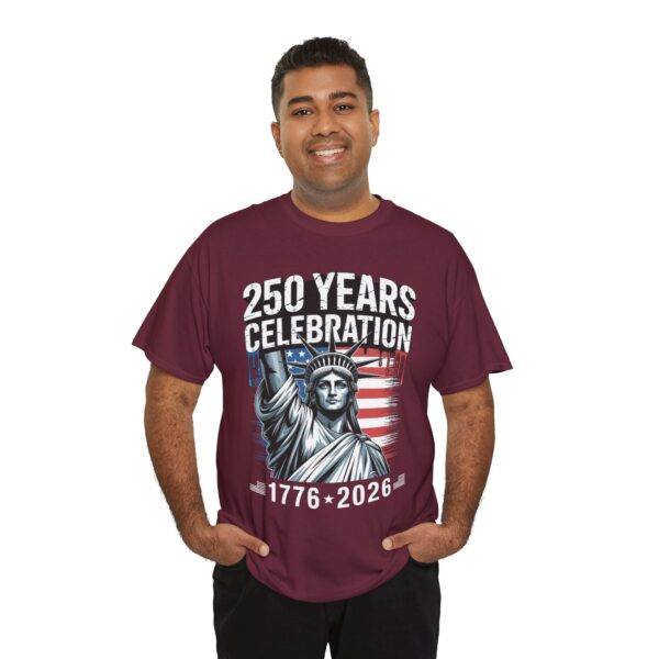 250 Years Celebration Tee – Unisex Heavy Cotton Tee for Independence Day, American History, Patriotism, Gifts, Commemorative Events - Image 14