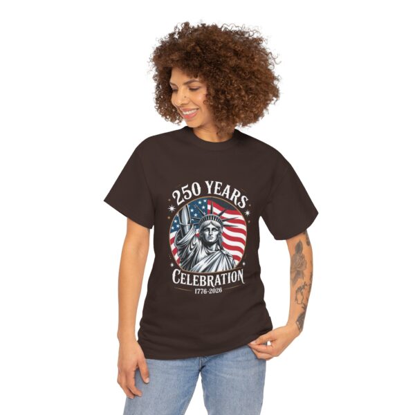 Celebrate 250 Years Unisex Heavy Cotton Tee, Fourth of July Shirt, Patriotic Apparel, Americana Tee, Independence Day Gift - Image 13