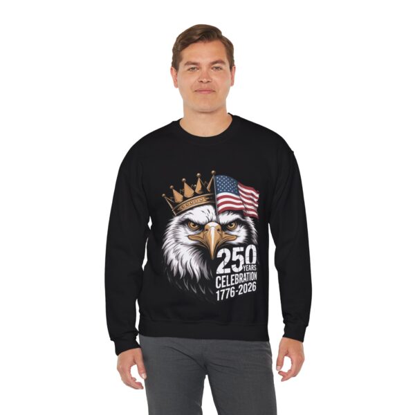 Patriotic Eagle Sweatshirt, Unisex Crewneck Sweatshirt for 250th Anniversary, July 4th Celebration, Gift for Freedom Lovers, USA Apparel - Image 4