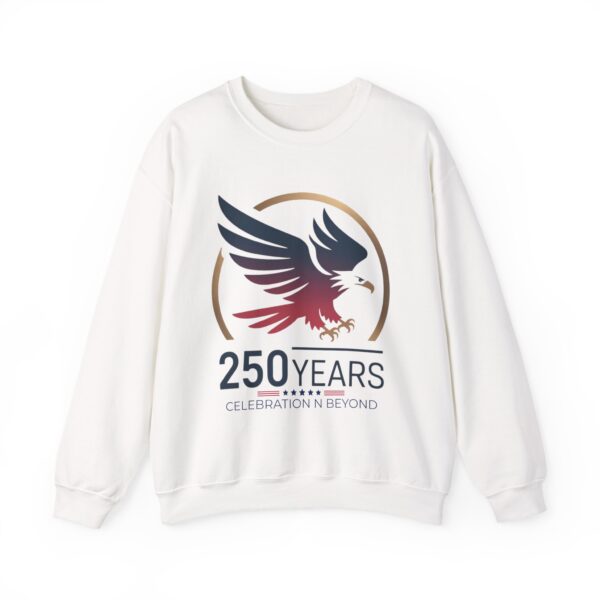 250 Years Celebration Crewneck Sweatshirt, Unisex Sweatshirt, Anniversary Gift, Eagle Design, Cozy Style, Commemorative Apparel