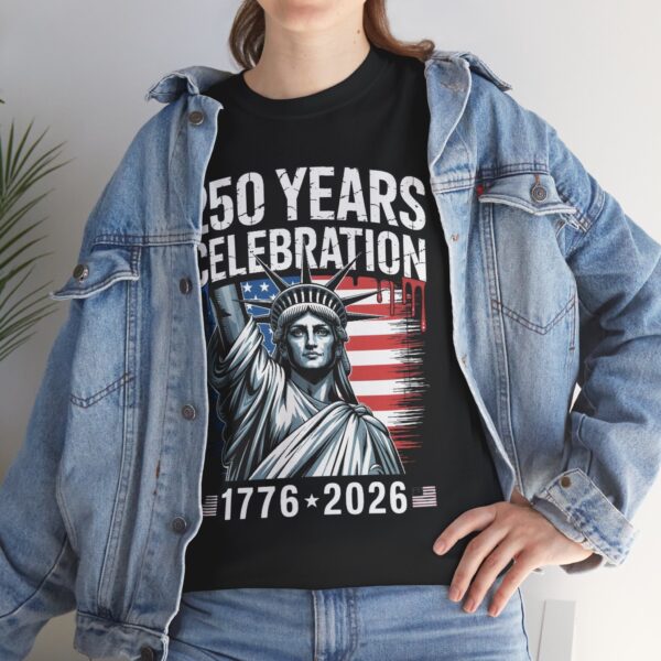 250 Years Celebration Tee – Unisex Heavy Cotton Tee for Independence Day, American History, Patriotism, Gifts, Commemorative Events - Image 7