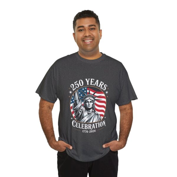 Celebrate 250 Years Unisex Heavy Cotton Tee, Fourth of July Shirt, Patriotic Apparel, Americana Tee, Independence Day Gift - Image 41