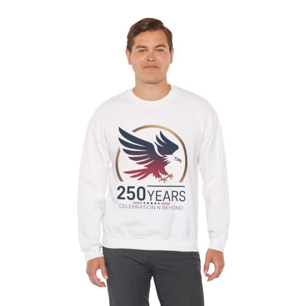 250 Years Celebration Crewneck Sweatshirt, Unisex Sweatshirt, Anniversary Gift, Eagle Design, Cozy Style, Commemorative Apparel - Image 6