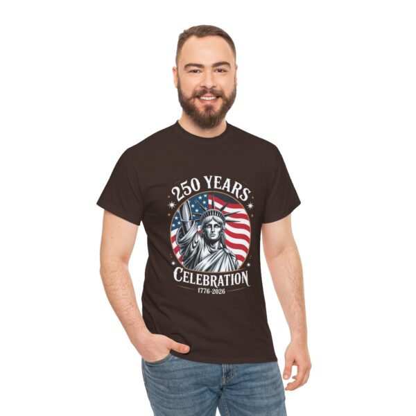 Celebrate 250 Years Unisex Heavy Cotton Tee, Fourth of July Shirt, Patriotic Apparel, Americana Tee, Independence Day Gift - Image 15