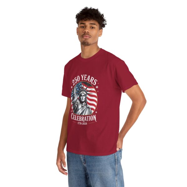 Celebrate 250 Years Unisex Heavy Cotton Tee, Fourth of July Shirt, Patriotic Apparel, Americana Tee, Independence Day Gift - Image 64