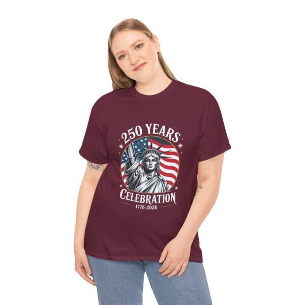 Celebrate 250 Years Unisex Heavy Cotton Tee, Fourth of July Shirt, Patriotic Apparel, Americana Tee, Independence Day Gift - Image 8