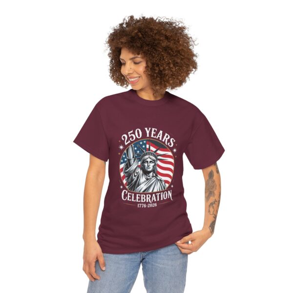 Celebrate 250 Years Unisex Heavy Cotton Tee, Fourth of July Shirt, Patriotic Apparel, Americana Tee, Independence Day Gift - Image 7
