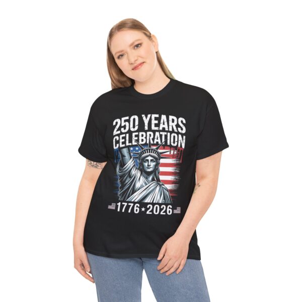 250 Years Celebration Tee – Unisex Heavy Cotton Tee for Independence Day, American History, Patriotism, Gifts, Commemorative Events - Image 3