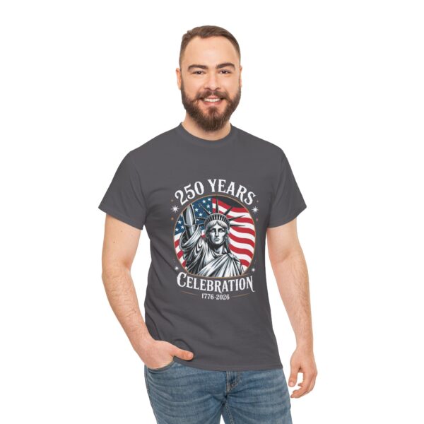 Celebrate 250 Years Unisex Heavy Cotton Tee, Fourth of July Shirt, Patriotic Apparel, Americana Tee, Independence Day Gift - Image 45