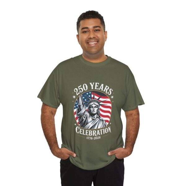 Celebrate 250 Years Unisex Heavy Cotton Tee, Fourth of July Shirt, Patriotic Apparel, Americana Tee, Independence Day Gift - Image 23
