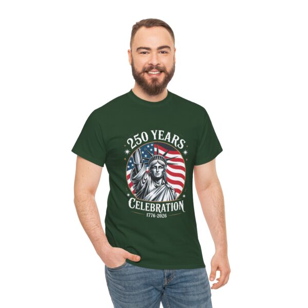Celebrate 250 Years Unisex Heavy Cotton Tee, Fourth of July Shirt, Patriotic Apparel, Americana Tee, Independence Day Gift - Image 27
