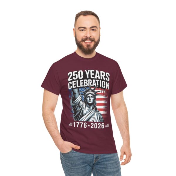 250 Years Celebration Tee – Unisex Heavy Cotton Tee for Independence Day, American History, Patriotism, Gifts, Commemorative Events - Image 12