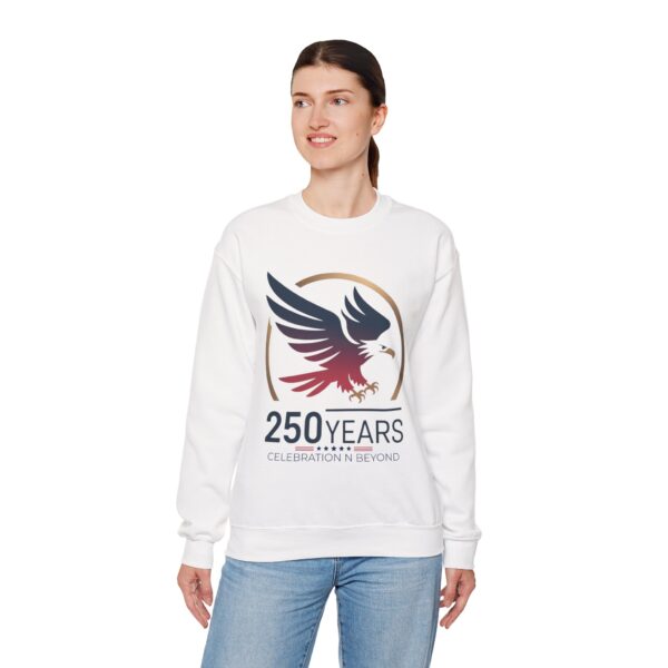 250 Years Celebration Crewneck Sweatshirt, Unisex Sweatshirt, Anniversary Gift, Eagle Design, Cozy Style, Commemorative Apparel - Image 5