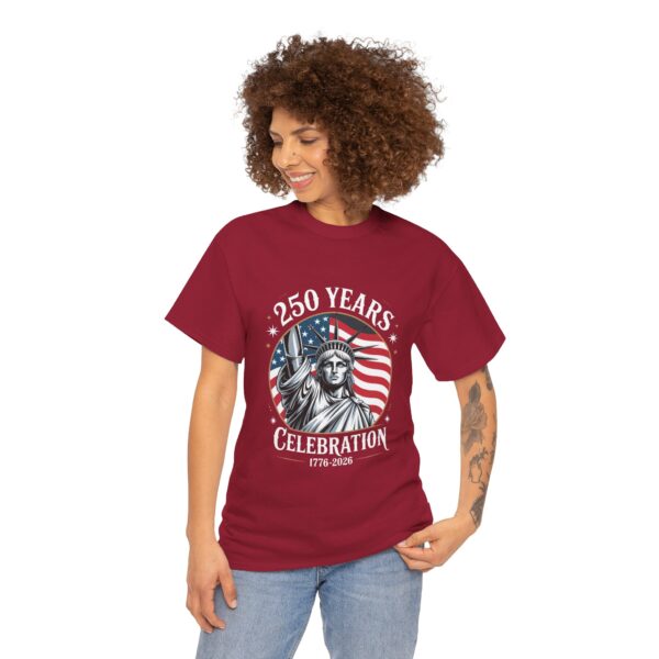 Celebrate 250 Years Unisex Heavy Cotton Tee, Fourth of July Shirt, Patriotic Apparel, Americana Tee, Independence Day Gift - Image 61