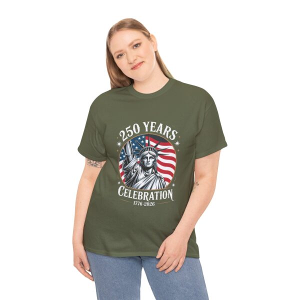 Celebrate 250 Years Unisex Heavy Cotton Tee, Fourth of July Shirt, Patriotic Apparel, Americana Tee, Independence Day Gift - Image 20