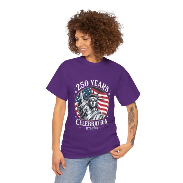 Celebrate 250 Years Unisex Heavy Cotton Tee, Fourth of July Shirt, Patriotic Apparel, Americana Tee, Independence Day Gift - Image 55