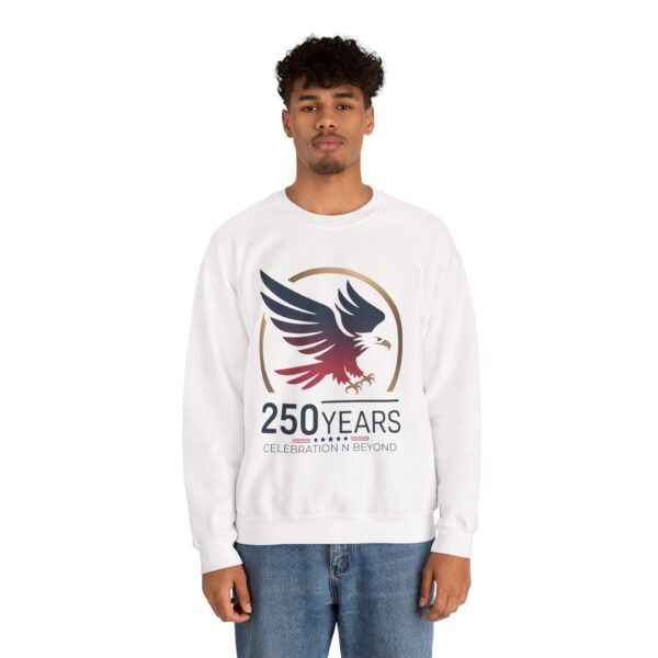 250 Years Celebration Crewneck Sweatshirt, Unisex Sweatshirt, Anniversary Gift, Eagle Design, Cozy Style, Commemorative Apparel - Image 4