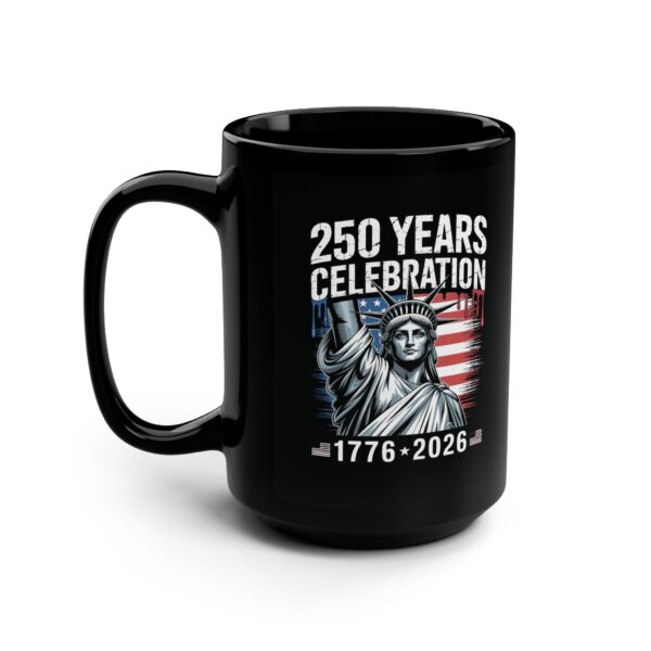 Patriotic 250 Years Celebration Mug, 15oz Coffee Cup for Independence Day, Gift for USA Lovers, Retro American History Decor - Image 2